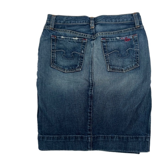 Blue Cult Side Slit Button Fly Pencil Jean Skirt Size 27 Women’s - Picture 3 of 6